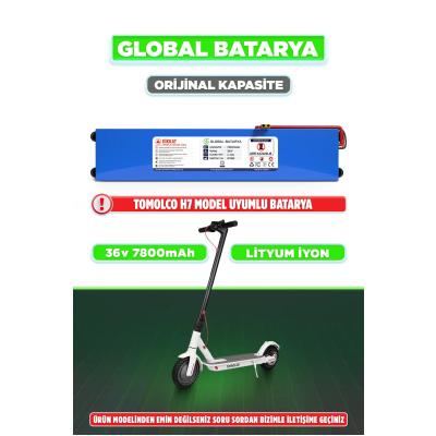 Tomolco H7 Uyumlu Elektrikli Scooter Bataryası 36v 7800mAh Li-ion Pil (Orijinal Kapasite)