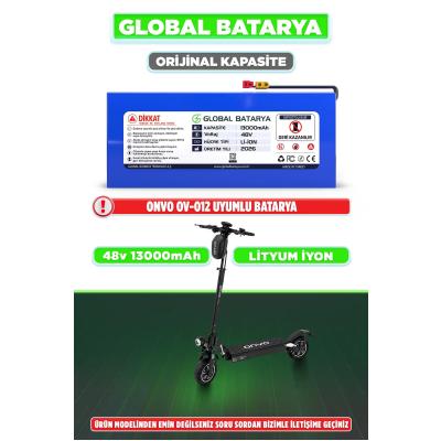 Onvo OV-012 Uyumlu Elektrikli Scooter Bataryası 48V 13Ah Li-ion Pil (Orijinal Kapasite)